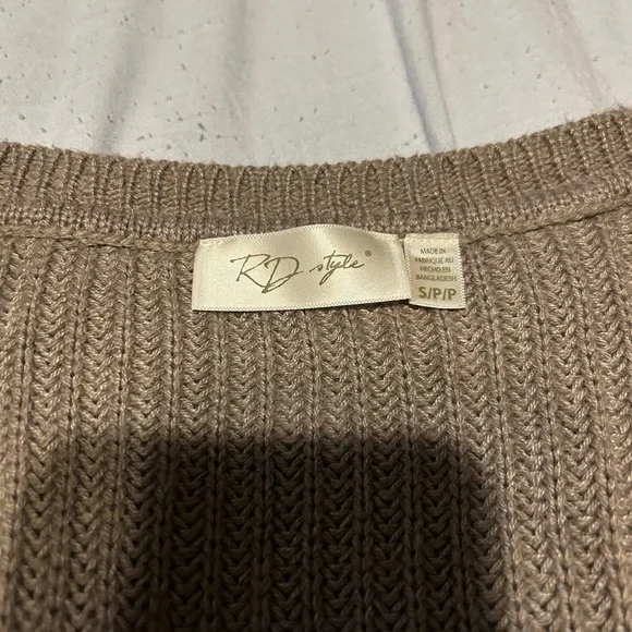 RD Style V-Neck Sweater - Taupe - Picture 2 of 3